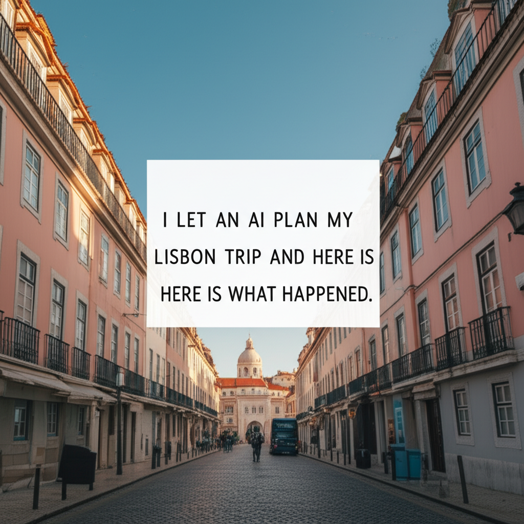 Professional blog header image for article titled: I Let an AI Plan My Lisbon Trip and Here Is What Happened. High quality, relevant imagery, clean composition.