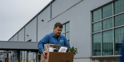 boeing factory worker carrying a box of personal items walki 20260331 131435