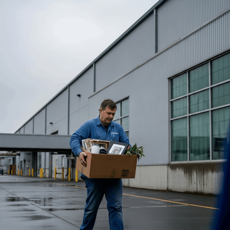 boeing factory worker carrying a box of personal items walki 20260331 131435